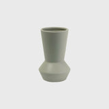 A small grey Potted Hamburg Vase on a white background, perfect for fresh or dried flowers.