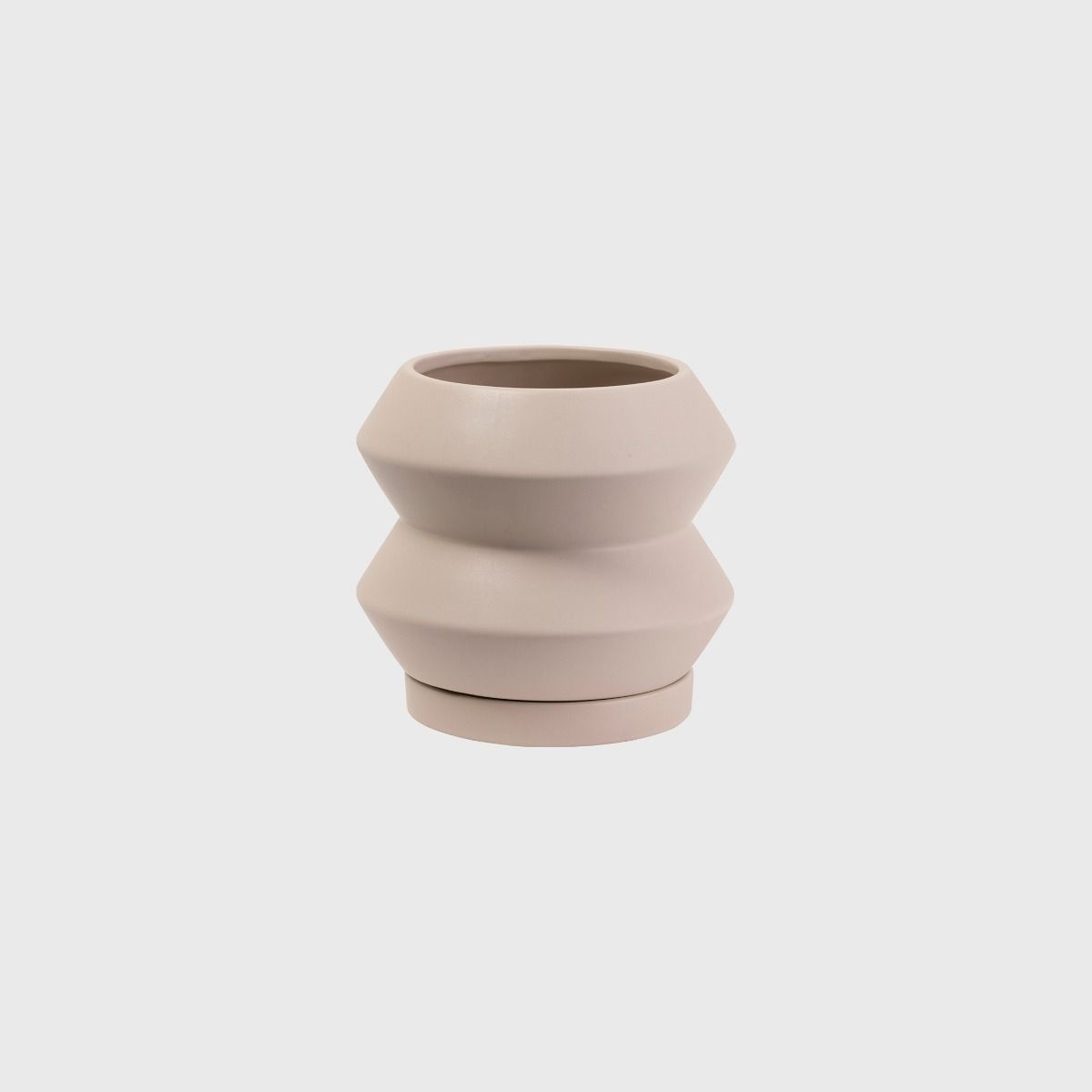 Hanover planter in parchment shown at a slight angle on a grey background