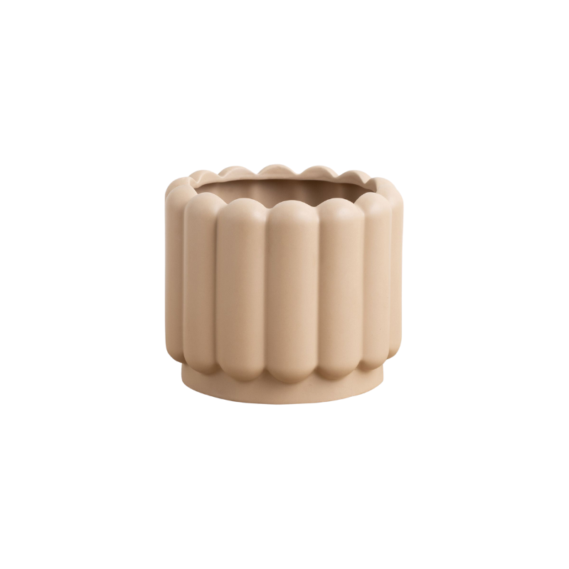 A medium-sized Vienna Planter - Nude by Potted on a white background.