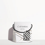A monochrome Ecoya gift bag with the words Celebration Gift Set, perfect for fragrance gifts.