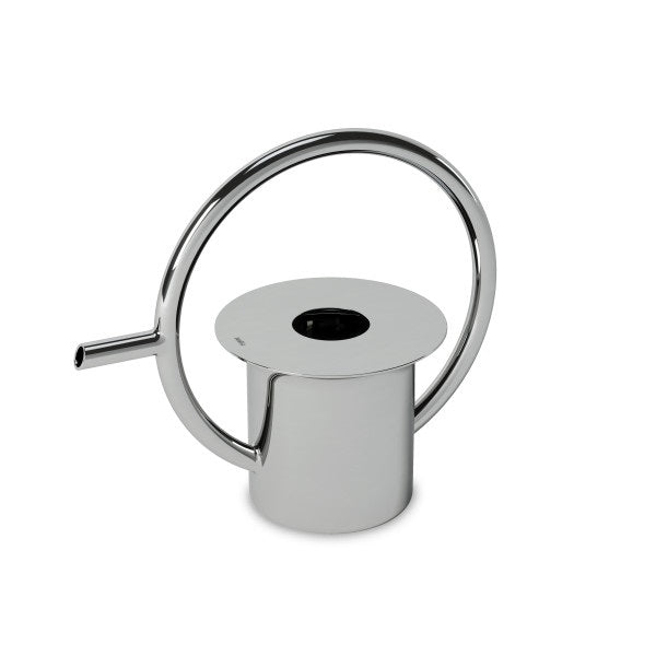 A Quench Watering Can - Stainless Steel holder with a 360-degree handle and a ring on it from the Umbra range.