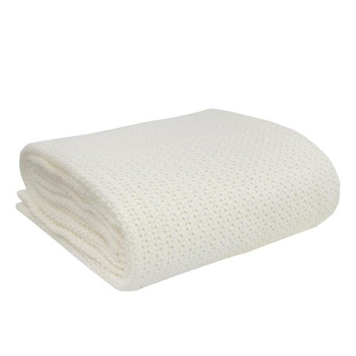 Organic Bassinet/Cradle Cellular Blanket (Natural White)