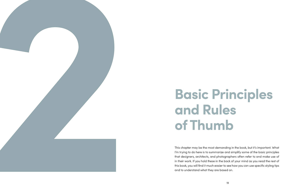 The Interior Design Handbook page spread showing design principles