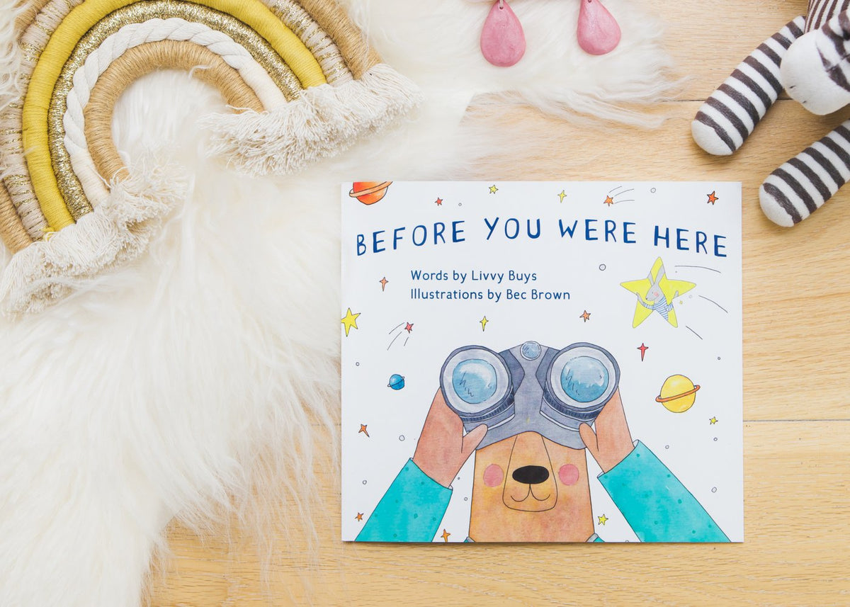 BEFORE YOU WERE HERE by Olive + Page and design.