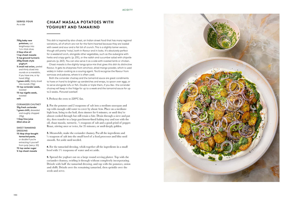 Ottolenghi FLAVOUR page spread showing a pairing chart