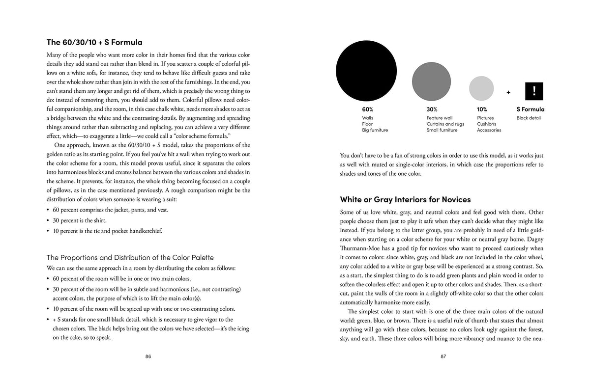 The Interior Design Handbook page spread showing proportion diagrams