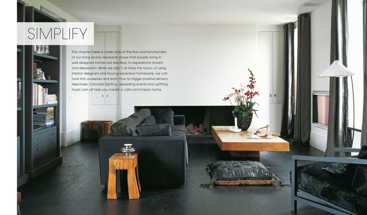 The Sensory Home page spread showing a calming interior
