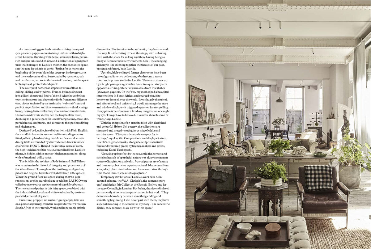 The Art of Living With White page spread showing a bedroom