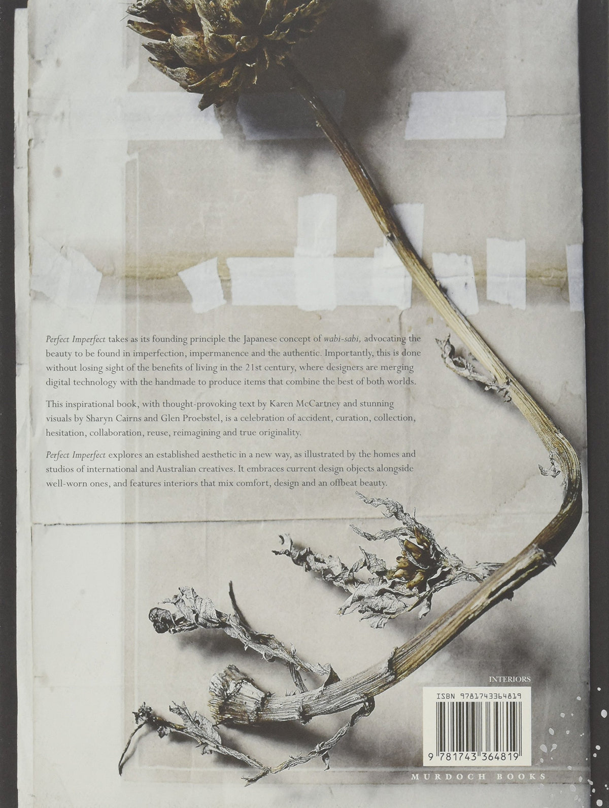 A Perfect Imperfect book cover showcasing the beauty of an original, imperfect dried flower.