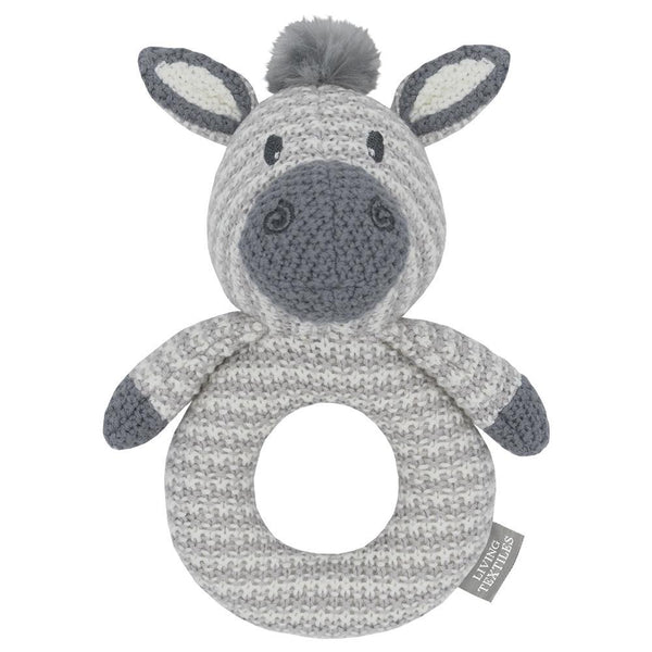 Whimsical Knitted Ring Rattle (Zac the Zebra)