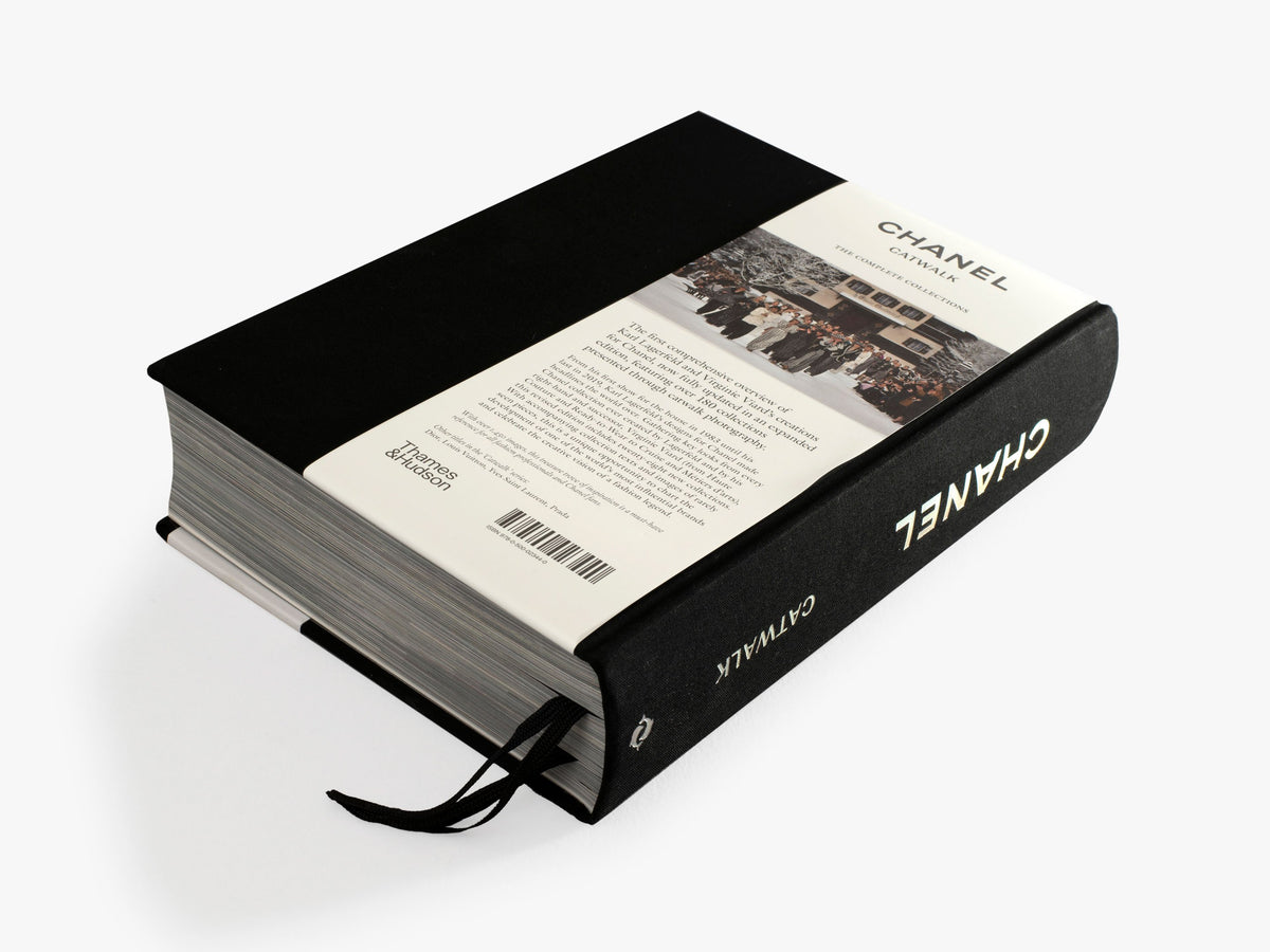 Back cover of the black Chanel Catwalk hardback lying flat