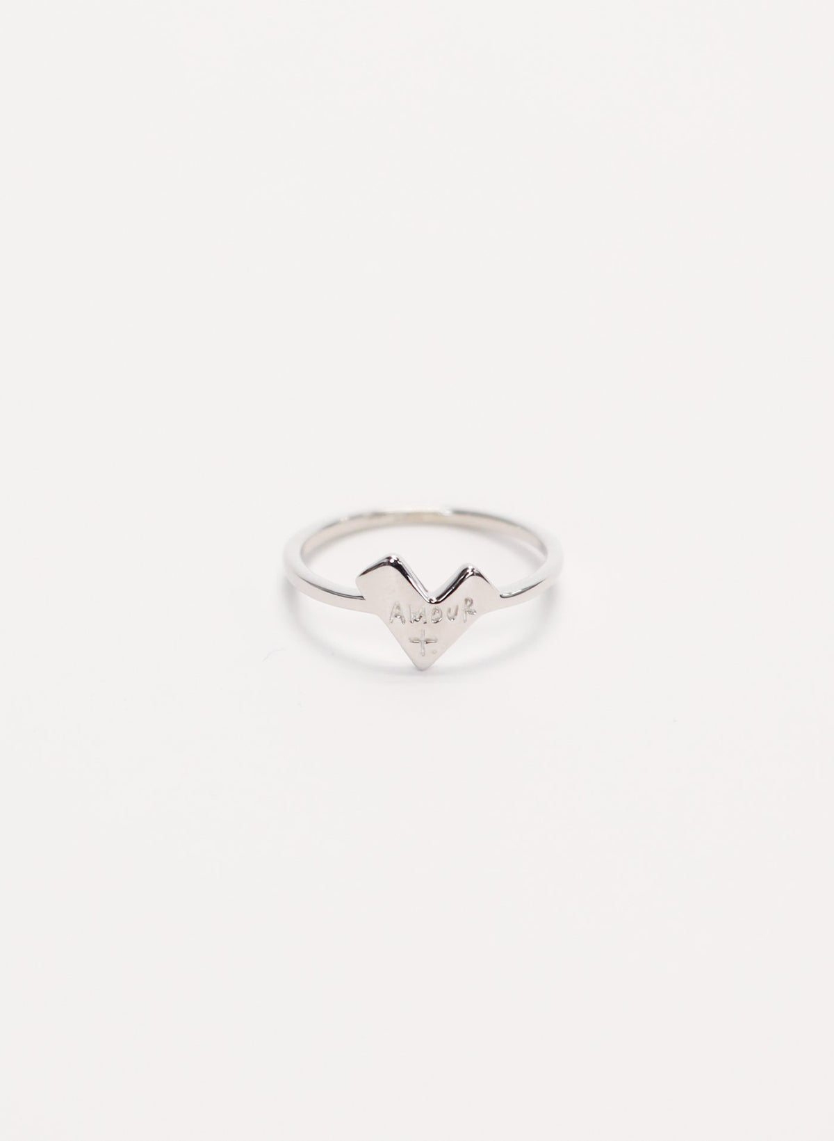 Amour Ring, Sterling Silver Heart Ring