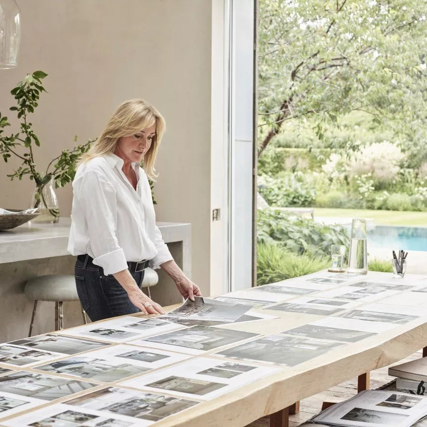 The Art of Living With White page spread showing an autumn interior
