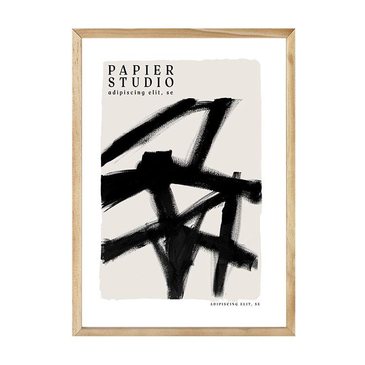 Abstract Studio Print Black | Papier HQ