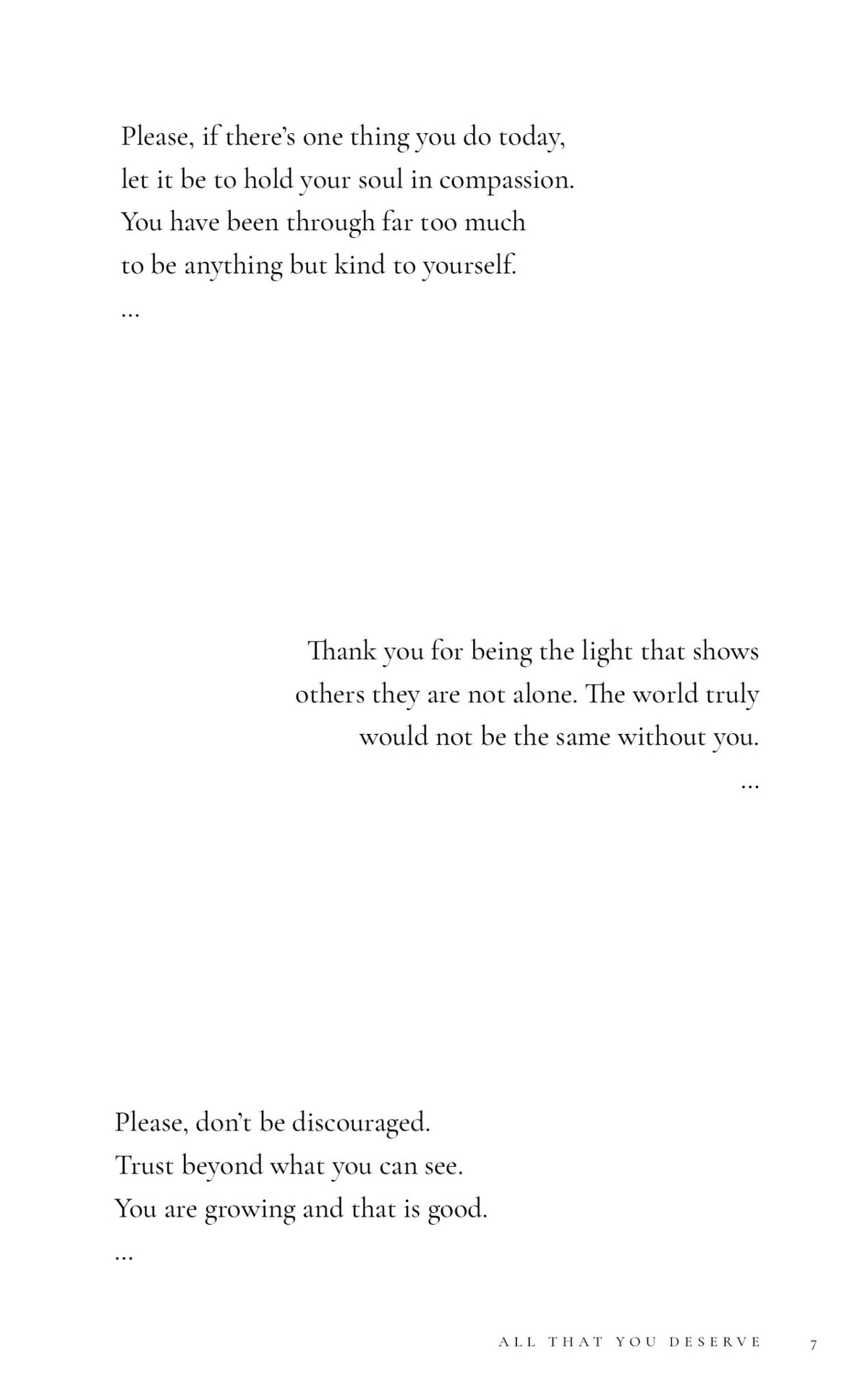 A black and white page with a poem on it, combining elements of All That You Deserve by Jacqueline Whitney design books from Thought Catalog.