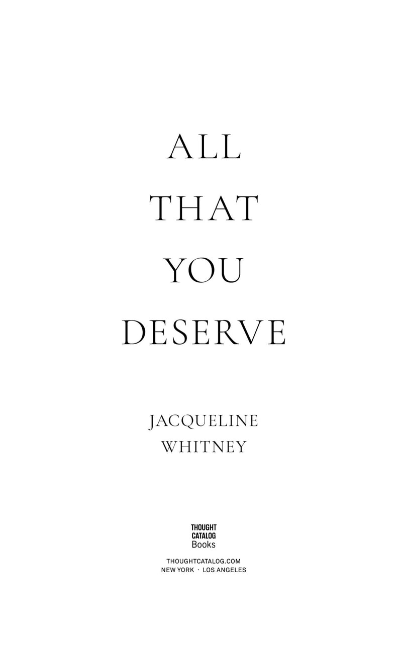 All the "All That You Deserve by Jacqueline Whitney" book by Thought Catalog is a captivating book that combines the power of healing and lifestyle. With a unique blend of transformative wisdom and practical tips, this book offers valuable insights into living a fulfilling.