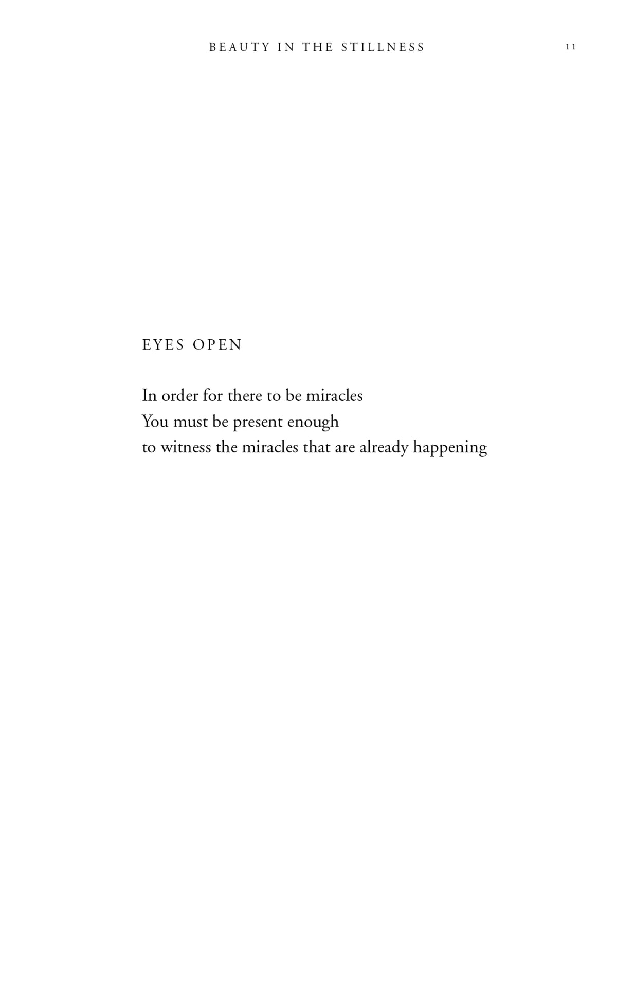The cover of a Beauty in the Stillness book with the words 'beautiful in the silences'. (Brand: Thought Catalog)