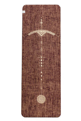 A Yogatribe | Organic Jute 100% Eco Yoga Mat with an image of a cross made from organic jute fibers.
