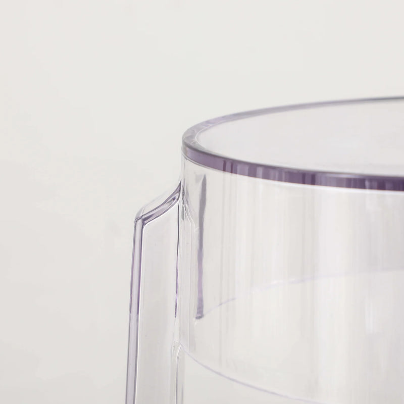 A transparent plastic container with a lid on it, such as the Casper Bar Stool - 75cm made by Flux Home.