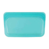 A blue plastic SNACK tray on a white background, branded by Stasher.