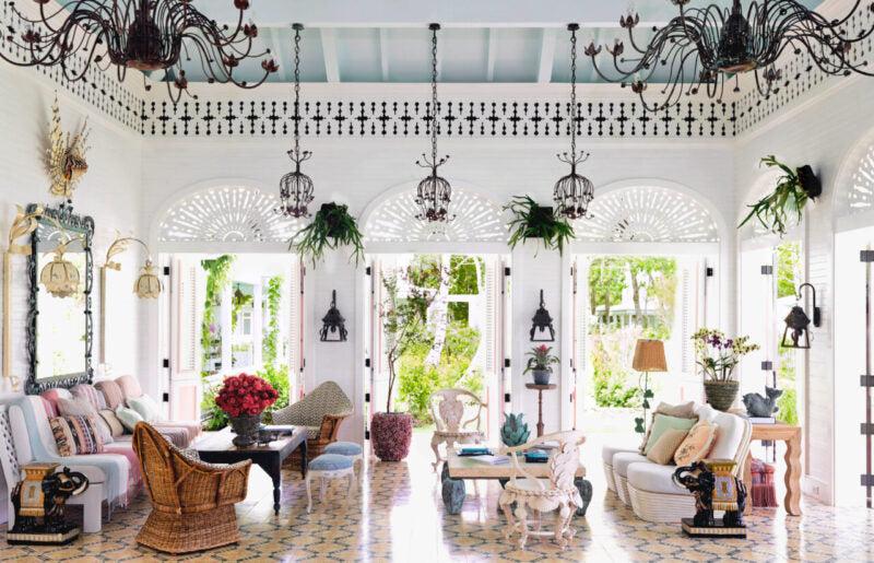 Island Whimsy page spread showing a dining area