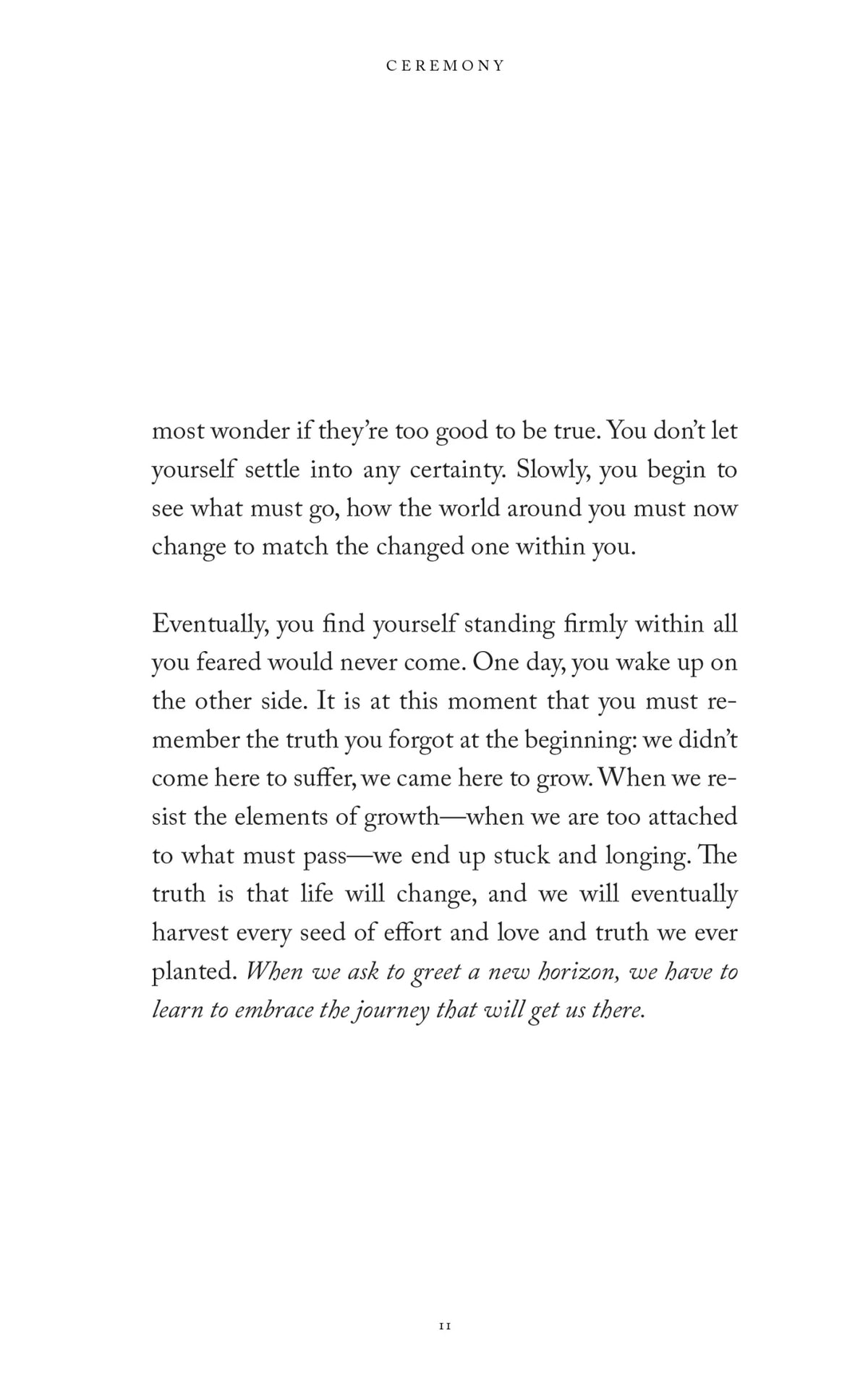 A black and white image from the Ceremony | Brianna Wiest book by Thought Catalog.