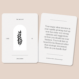 A black and white Deck of Discussion with a leaf on it, perfect for sparking interesting discussions or as a business conversation starter by Collective Hub.