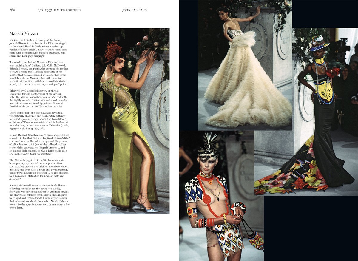 A Dior Catwalk: The Complete Fashion Collections spread with several models on the runway.