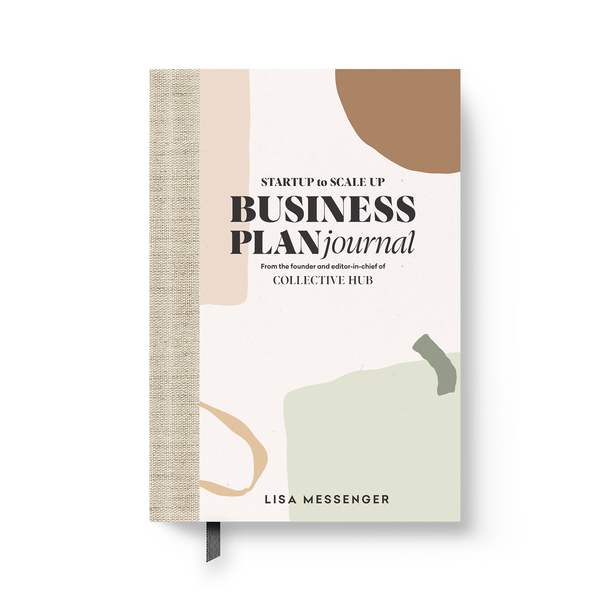 A business planner featuring the words 'simple business plan' with the Collective Hub Start Up to Scale Up Business Plan Journal.