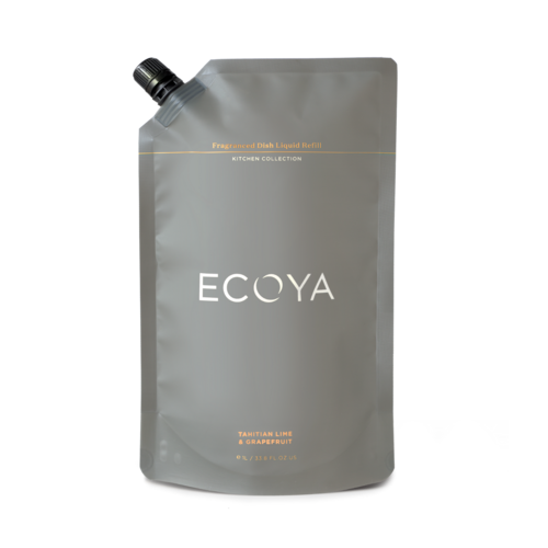 Ecoya Kitchen offers a fragranced dish liquid refill pouch with stylish design.