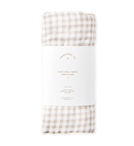Baby Swaddle | Cocoa Gingham