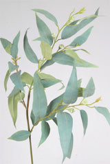 Artificial Fruiting Gum Branch leaves on a white background offered by Artificial Flora.