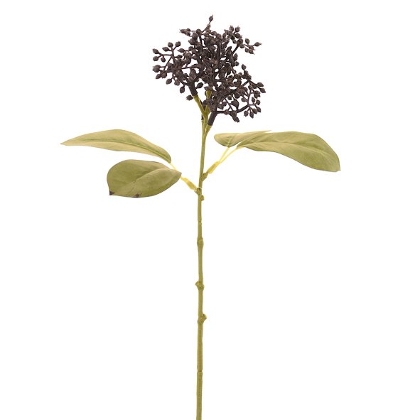 An Elderberry Pick - Black Forest from Artificial Flora, an artificial black flower on a stem against a white background, perfect for low maintenance greenery.