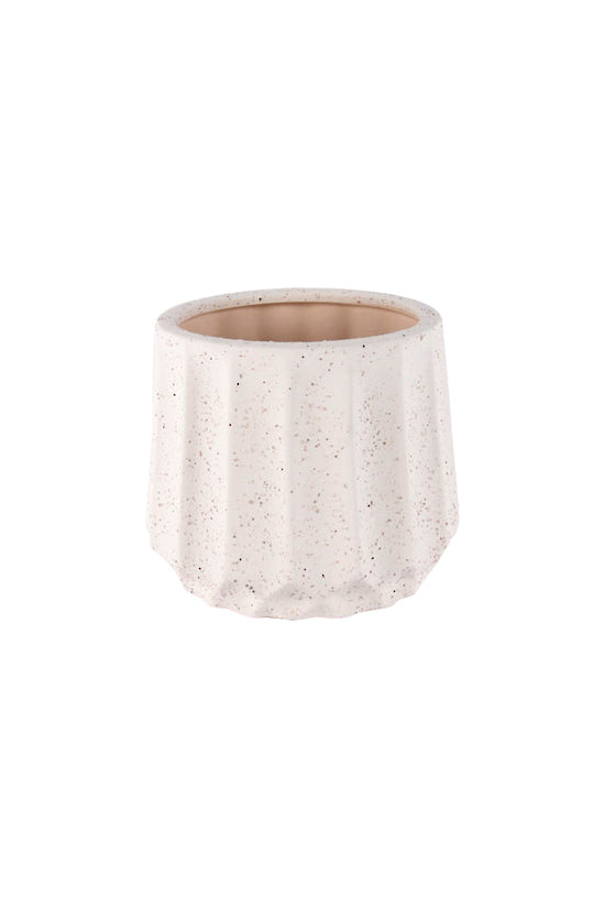 A Fluted Speckle Ceramic Planter from Bovi Home.