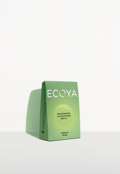 Ecoya Car Diffuser with Ecoya Fragrance Pods.