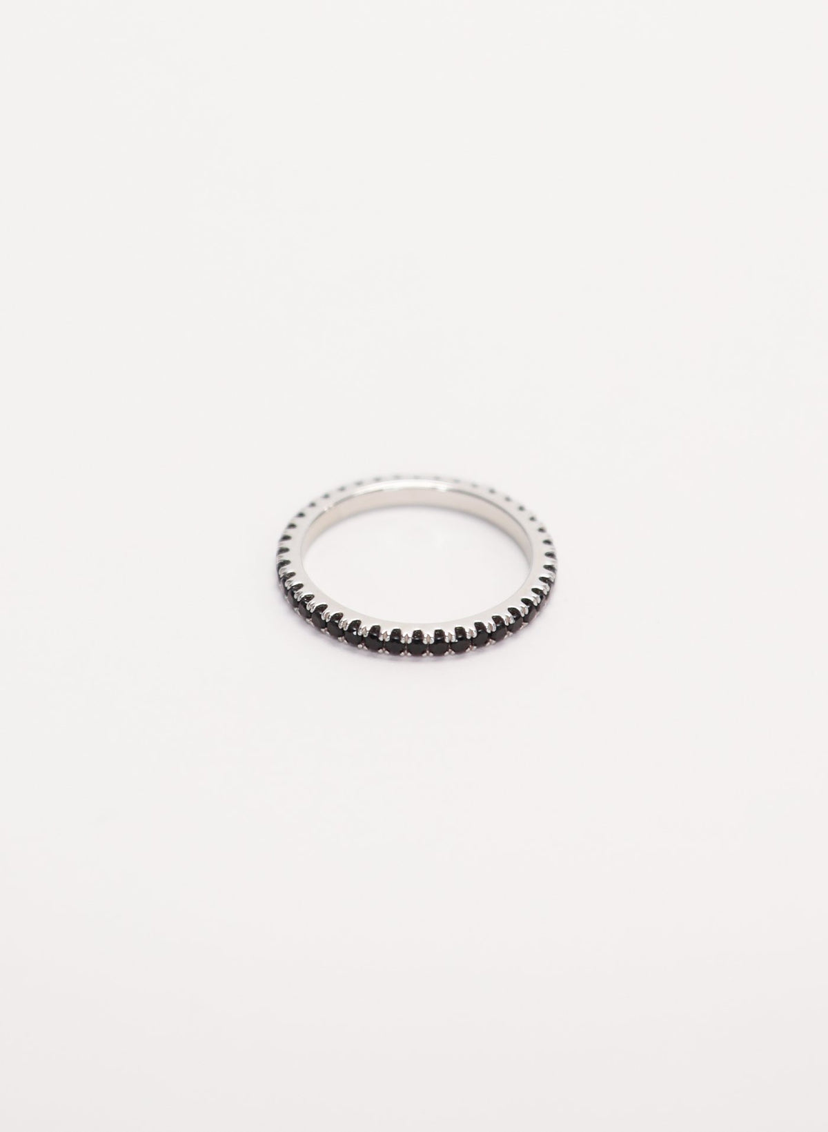 Go Around Ring, Sterling Silver with Black Zirconia