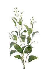 An Artificial Flora Garden Sage Spray in a vase on a white background with minimal maintenance required.