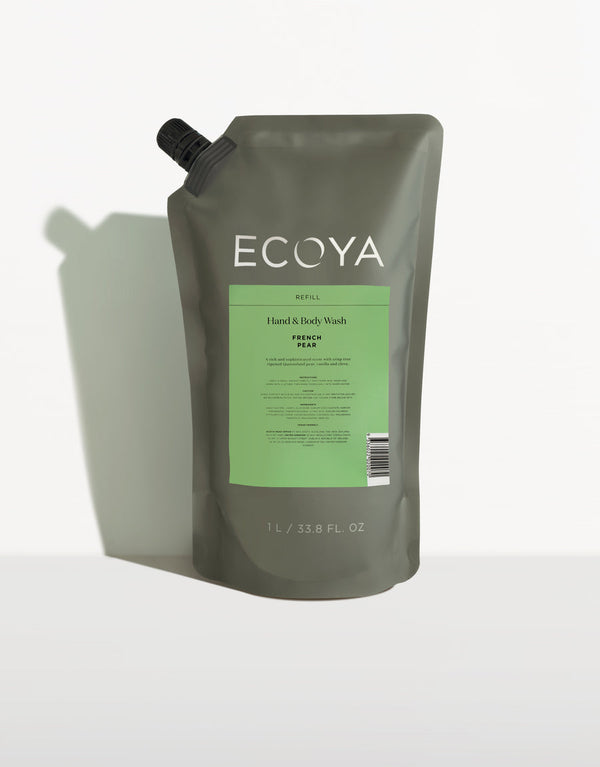 Ecoya Hand And Body Wash Refill in a bag, designed for home fragrance and gifting.