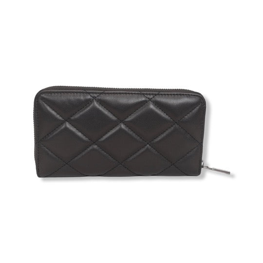 A black quilted Federation Diamonds Forever Wallet on a white background.
