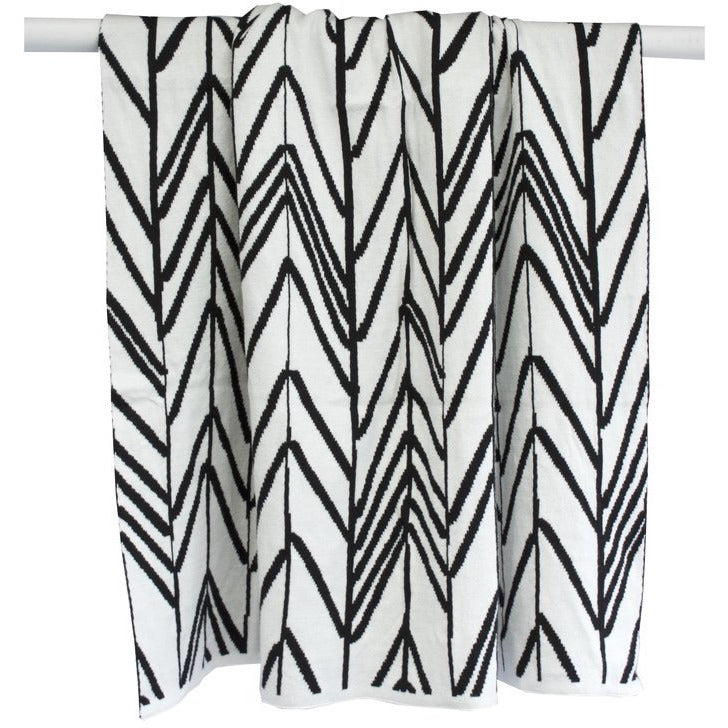 A Featherland Baby Blanket with a chevron pattern, from Bengali Collections.