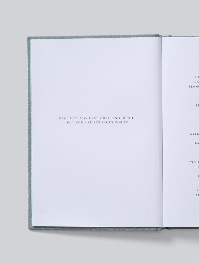 IVF Journey Journal open to its dedication page