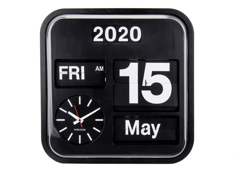 Aesthetic Karlsson Flip Clock - Minimal Scandinavian design, available in various sizes & colours with the word 2020 on it.