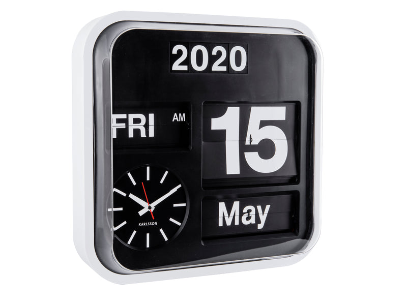 Introducing the Karlsson Flip Clock - Various Sizes & Colours from our Karlsson range. This versatile wall hung or tabletop or sideboard clock combines the functionality of a traditional wall clock with the convenience of an integrated flip calendar.