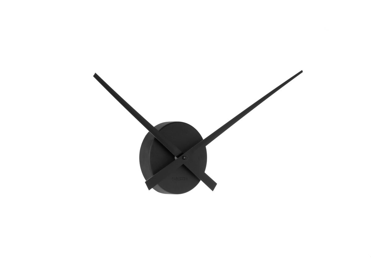 Aesthetic Scandinavian design: Karlsson Little Big Time Mini Wall Clock in black on white.
