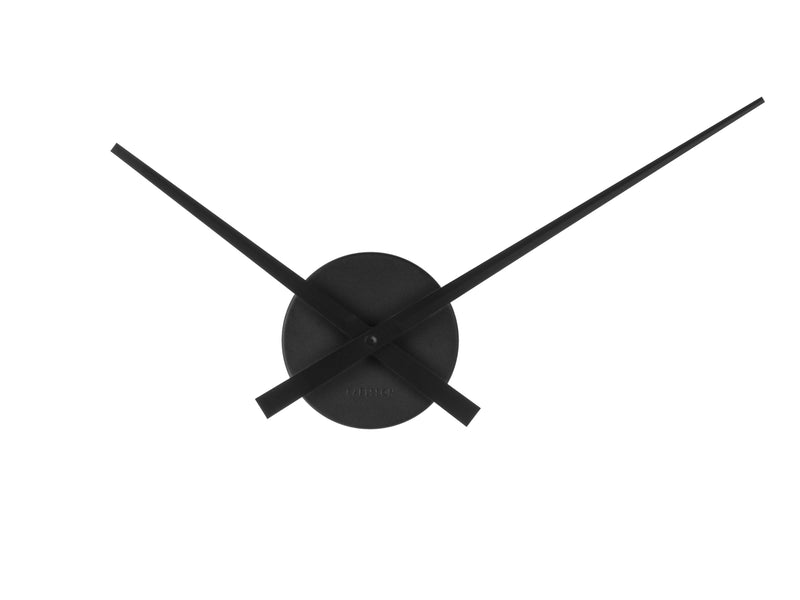 Aesthetic Scandinavian clock with a Karlsson Little Big Time Mini Wall Clock in black on a white background.