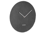 A Karlsson SLATE CLOCK BLACK - Medium with a minimal aesthetic and white face.