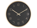 A Gold Elegance - White / Black Karlsson wall clock on a white background.