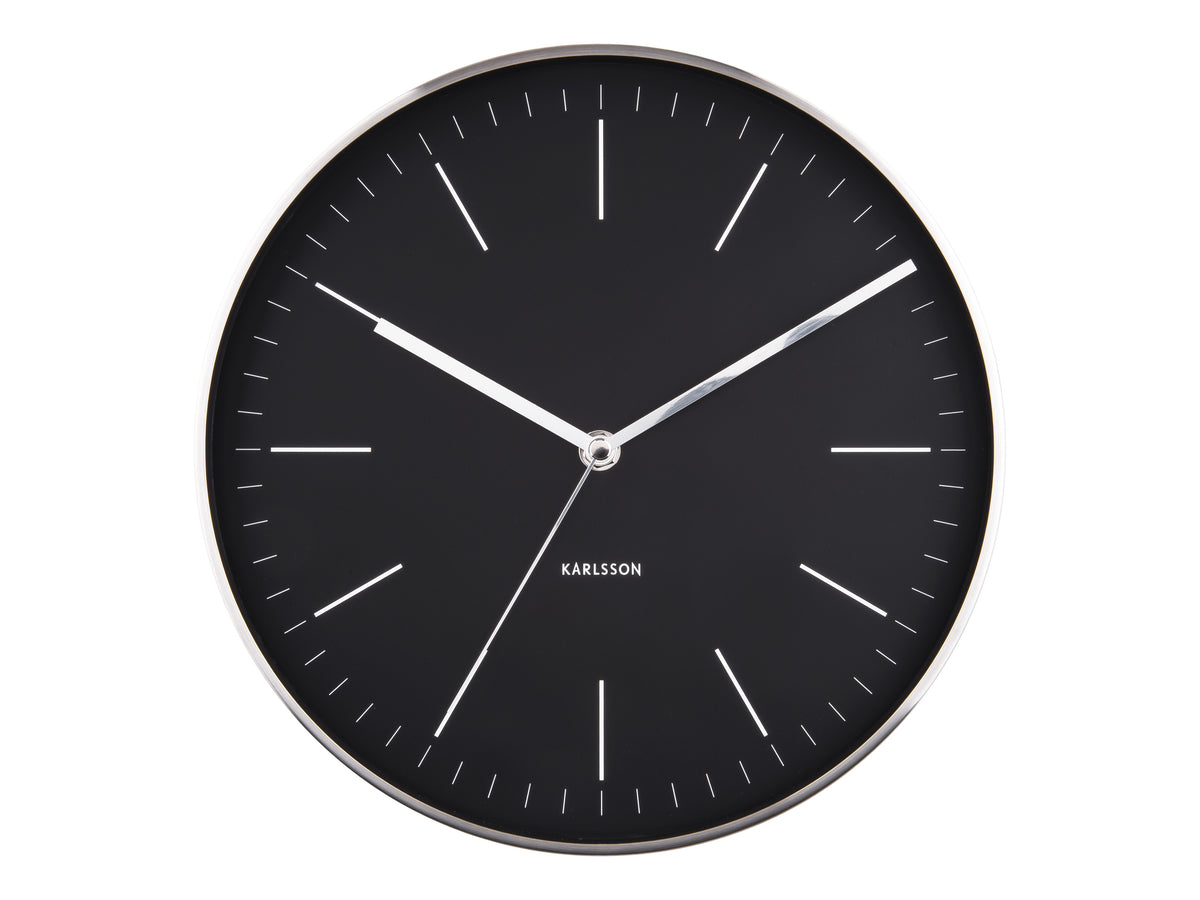 Karlsson Minimal Wall Clock in black, front view