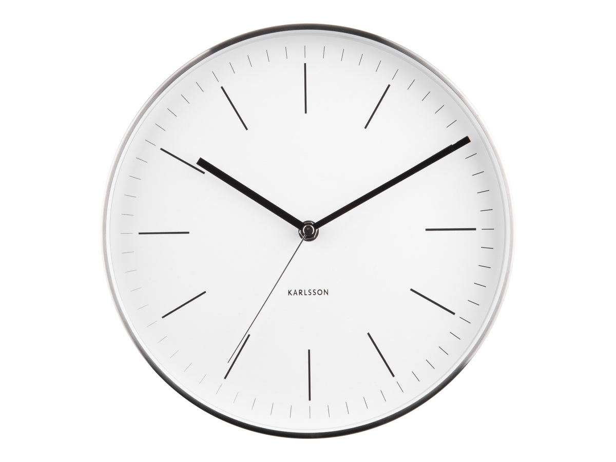 Karlsson Minimal Wall Clock in white, front view