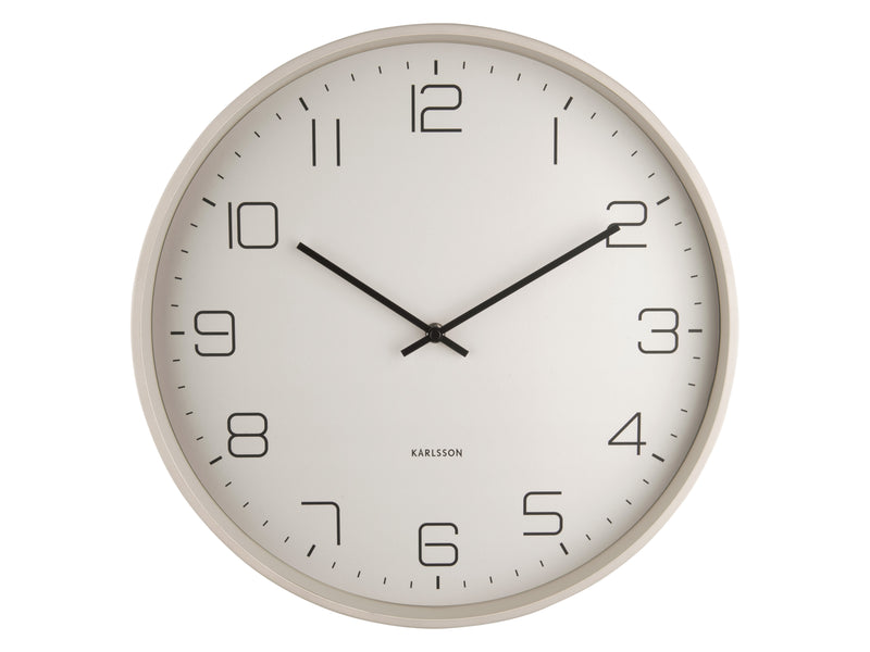 Aesthetic Karlsson Lofty Wall Clock - Grey (40cm) on a white background with Scandinavian influence.